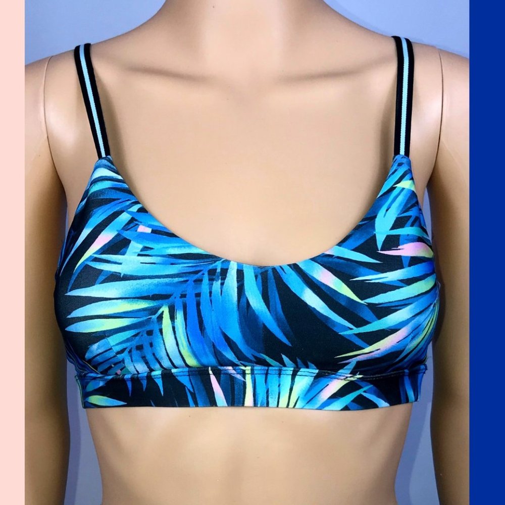 Blue Floral Sports Bra - Forever 21